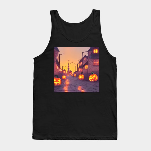 Halloween Faces Having Party Night Spooky Halloween Tank Top by DaysuCollege